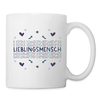 Lieblingsmensch - Herzensmensch - Herzmensch - Tasse - Weiß - Rechts