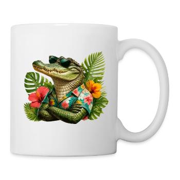 Alligator Hawaii-Look - Tasse - Weiß - Rechts