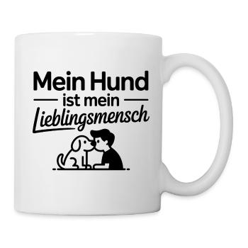 Mein Hund ist mein Lieblingsmensch - Tasse - Weiß - Rechts
