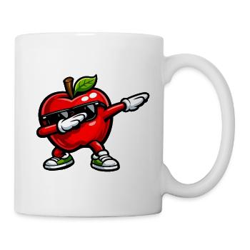 Dabbing Roter Apfel - Tasse - Weiß - Rechts