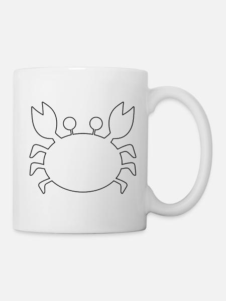 Krabbenumriss - Tasse - Weiß