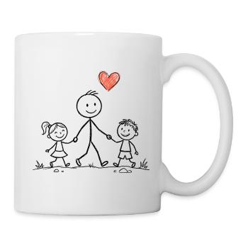 Amour de famille, meilleur papa, meilleure maman, cadeau - Mug blanc - blanc - Droite