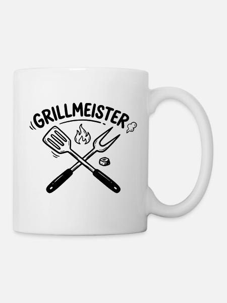 Grillmeister BBQ Grillen Pitmaster Männer - Tasse - Weiß