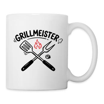 Grillmeister BBQ Grillen Pitmaster Männer - Tasse - Weiß - Rechts
