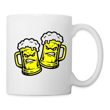 Bier Comic Bierglas - Tasse - Weiß - Rechts
