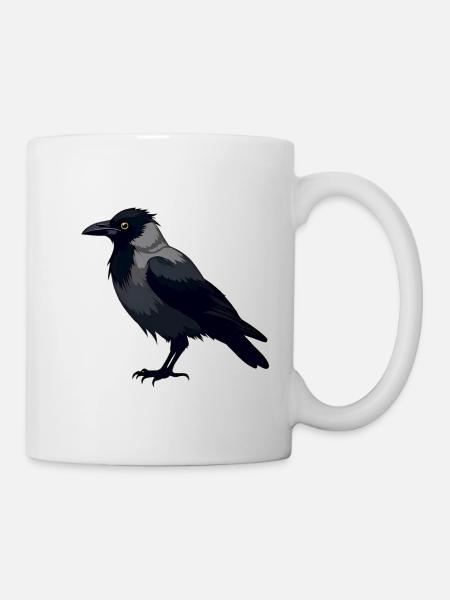 Schwarzer Rabe - Tasse - Weiß