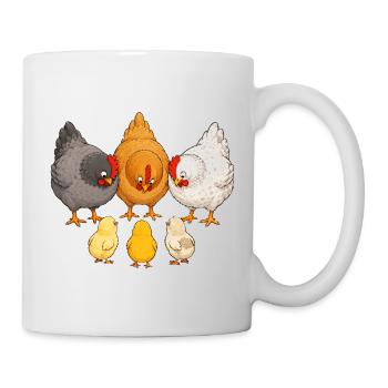 Chickens with chicks - Mug - white - Right