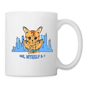 Chat urbain : moi, moi-même et moi - Mug blanc - blanc - Droite