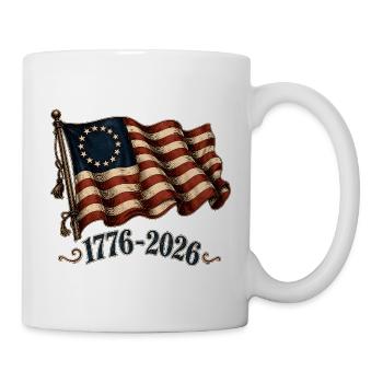 Jubilee flag 1776–2026 - Mug - white - Right