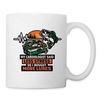 Mehr Köder Weniger Stress - Tasse - Weiß - Rechts