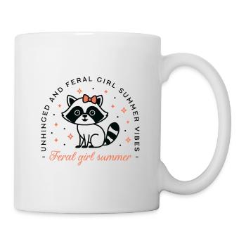 Feral girl summer raccoon aesthetic - Mug - white - Right