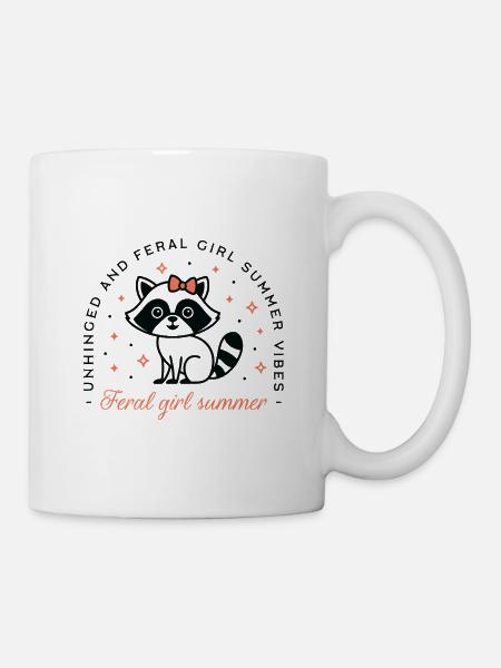 Wildes Mädchen Sommer-Waschbär-Ästhetik - Tasse - Weiß