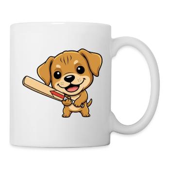 Süßer Baseball Welpe für Hundefans Kinder - Tasse - Weiß - Rechts