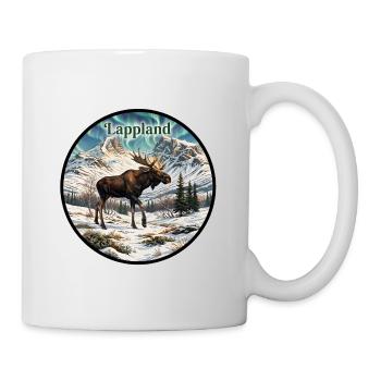 Lappland Elch mit Polarlichtern über Lapporten - Tasse - Weiß - Rechts