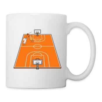 Basketballmatch Hund und Capybara - Tasse - Weiß - Rechts