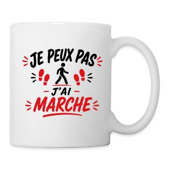 Marche Empreintes Rouge - Mug blanc - blanc - Droite