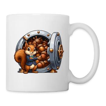 Eichhörnchen im Tresor Nussbank - Tasse - Weiß - Rechts