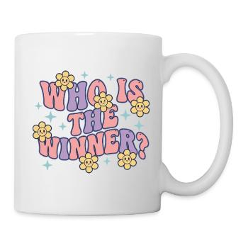 Geschlechterenthüllung: Wer ist der Gewinner Babyparty-Mama - Tasse - Weiß - Rechts