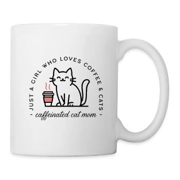 Cat mom coffee girl aesthetic - Mug - white - Right