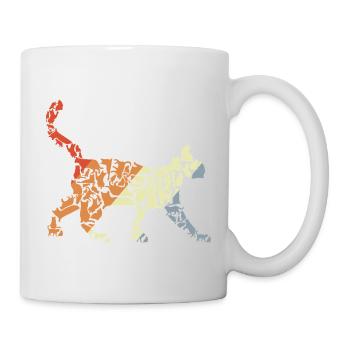 Vintage Katze Skizze - Tasse - Weiß - Rechts