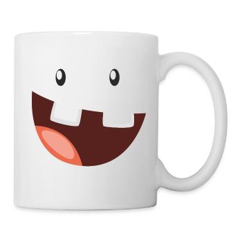 Monstre drôle avec un grand sourire - Mug blanc - blanc - Droite