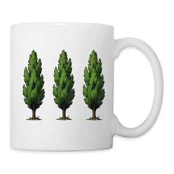 Three Tree Silhouette Pattern - Mug - white - Right