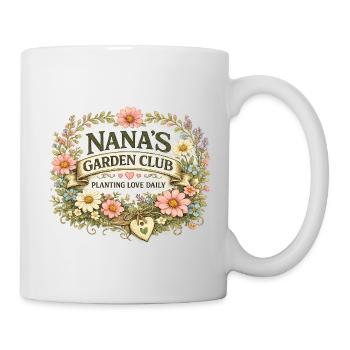 Nana Gartenclub Blütenkranz Geschenke Garten Oma - Tasse - Weiß - Rechts