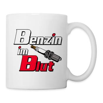 Benzin im Blut – Motorsport Flair - Tasse - Weiß - Rechts