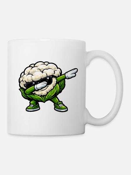 Dabbing Blumenkohl Gemüse Vegan Design - Tasse - Weiß