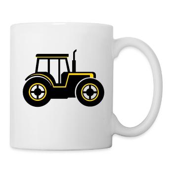 Schwarz-gelber Traktor-Icon-Aufkleber - Tasse - Weiß - Rechts