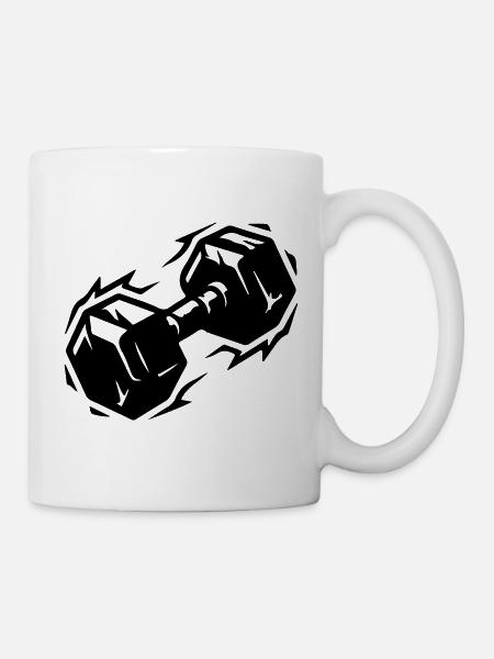 Hantel Symbol - Tasse - Weiß