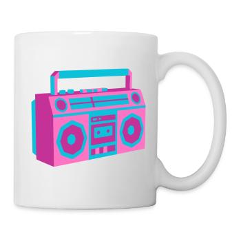 Boombox Ghettoblaster 80er Retro Roller Disco - Tasse - Weiß - Rechts