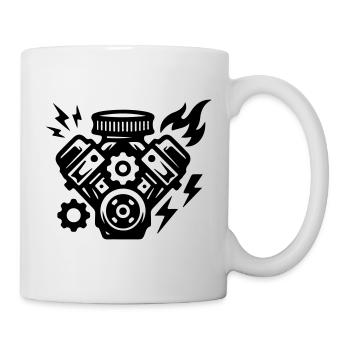 Motor Tuning Symbol - Tasse - Weiß - Rechts