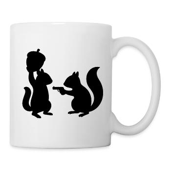 Duel au pistolet écureuil - Mug blanc - blanc - Droite