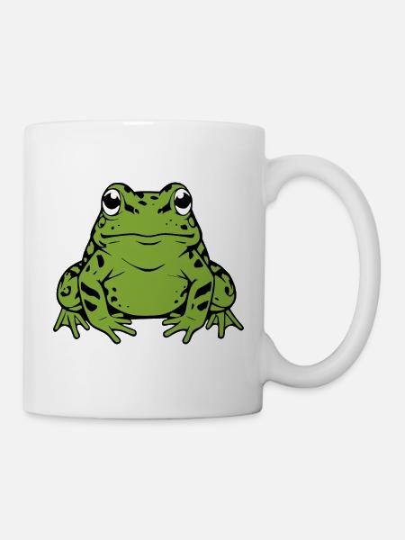 Grüner Frosch Kröte Geschenk Naturliebhaber - Tasse - Weiß