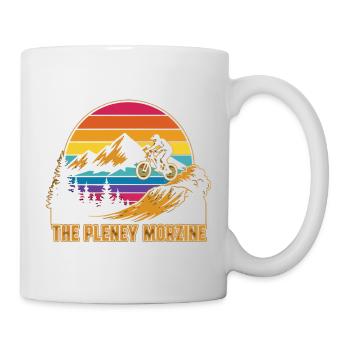 Le Pleney Morzine Rétro Coucher de soleil en VTT - Mug blanc - blanc - Droite