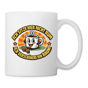 Kaffeebecher Cartoon Sitze Hier Nicht Rum - Tasse - Weiß - Rechts