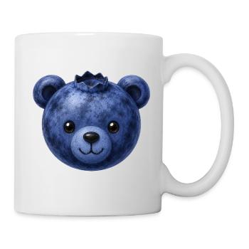 Blueberry with Bear Face Sweet Fruit Motif - Mug - white - Right
