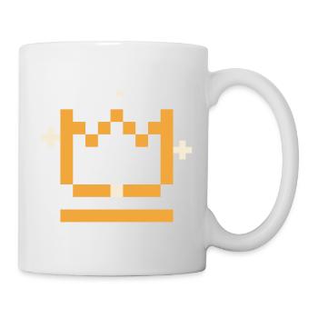 Pixel Krone - Retro Gaming Gamer Zocker Shirt - Tasse - Weiß - Rechts