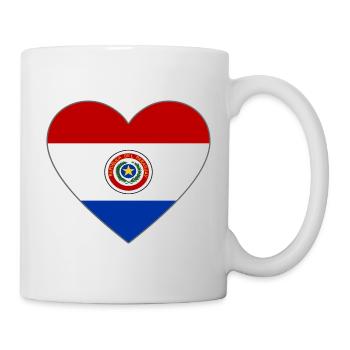 Paraguay Flagge Herz - Tasse - Weiß - Rechts