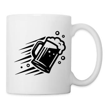 Icône du verre de bière à bière de blé - Mug blanc - blanc - Droite