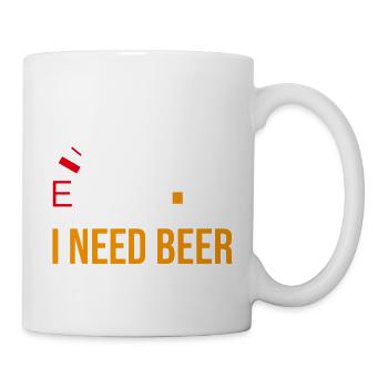 Funny beer motif "I Need Beer" - Mug - white - Right