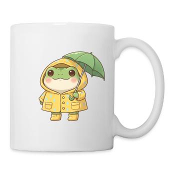 Frog with umbrella - Mug - white - Right