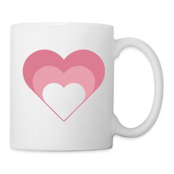 Cœurs en couches | Dessin du cœur rose - Mug blanc - blanc - Droite