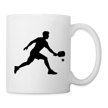 Motif de scène de pickleball autour d’un joueur de pickleball - Mug blanc - blanc - Droite