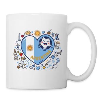 Illustration du drapeau du cœur en Argentine - Mug blanc - blanc - Droite