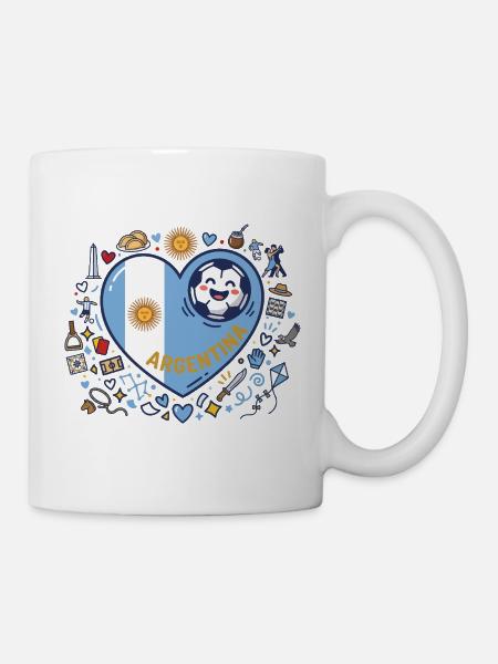 Herzflagge Argentinien Illustration - Tasse - Weiß