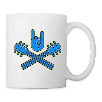 Guitares croisées avec cuivres en forme de doigts - Mug blanc - blanc - Droite