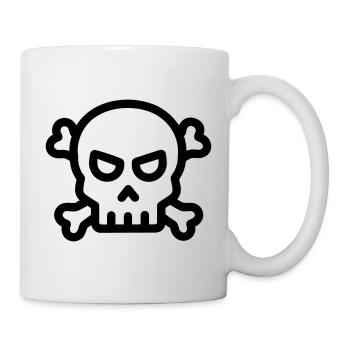 tête de mort pirate - Mug blanc - blanc - Droite