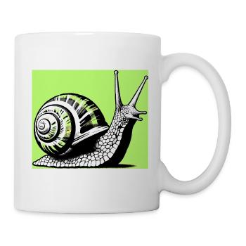 Schnecke - Tasse - Weiß - Rechts